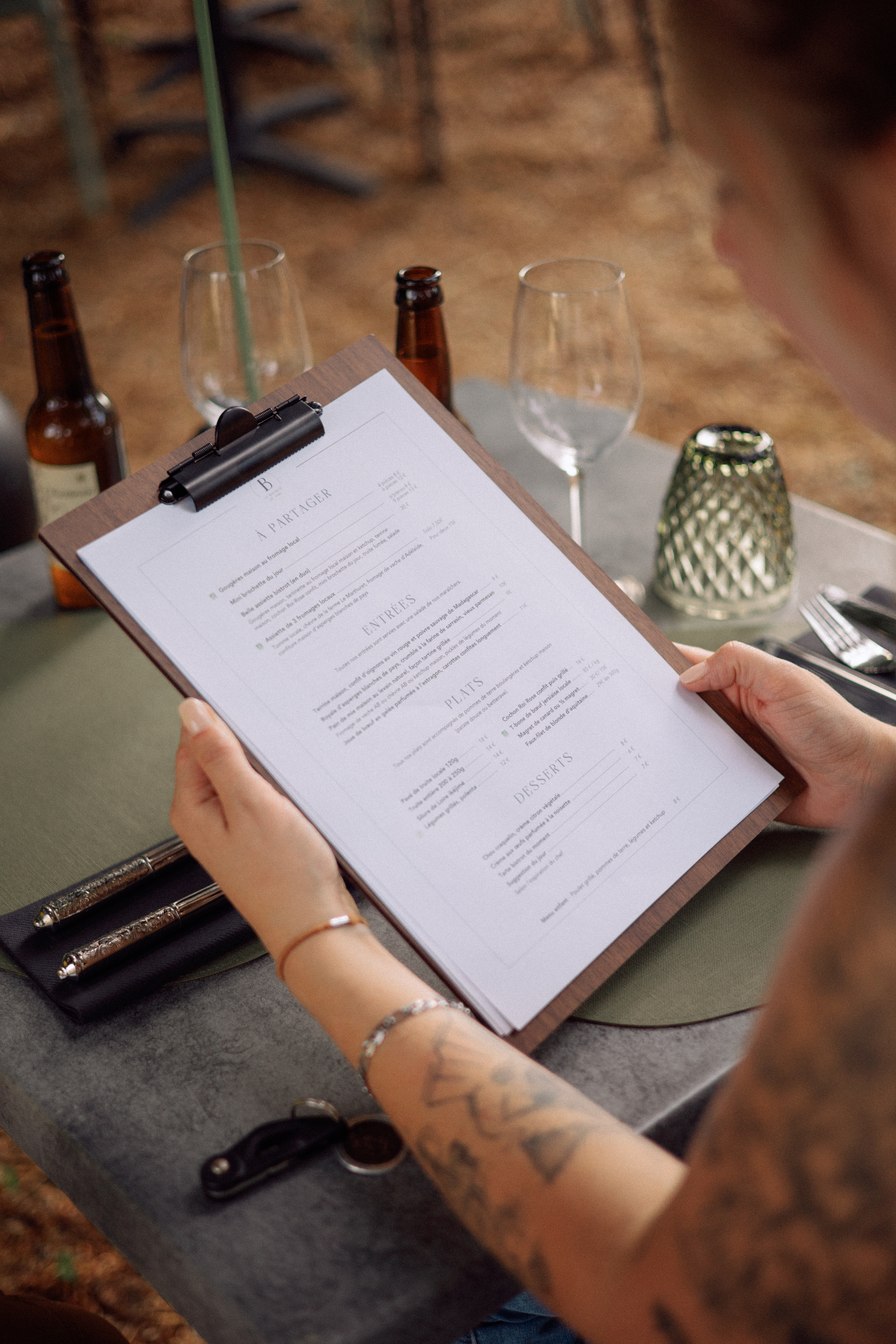 Menu du Bistrot du Parc